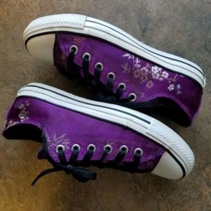 CONVERSE ALL STAR PURPLE Sneakers Flowers Floral